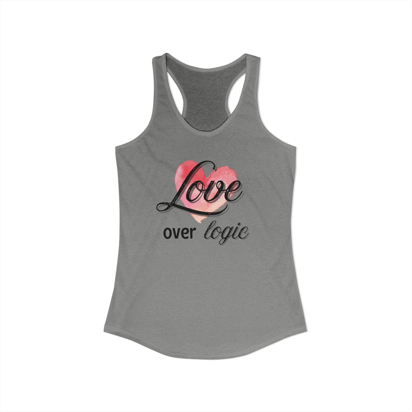 love over logic Racerback Tank