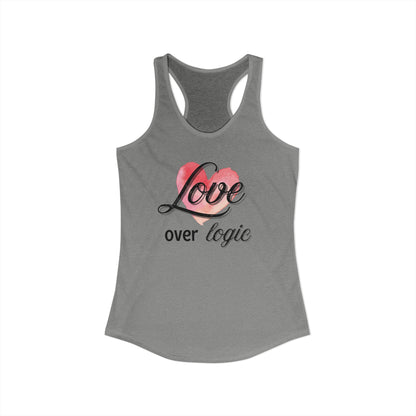 love over logic Racerback Tank