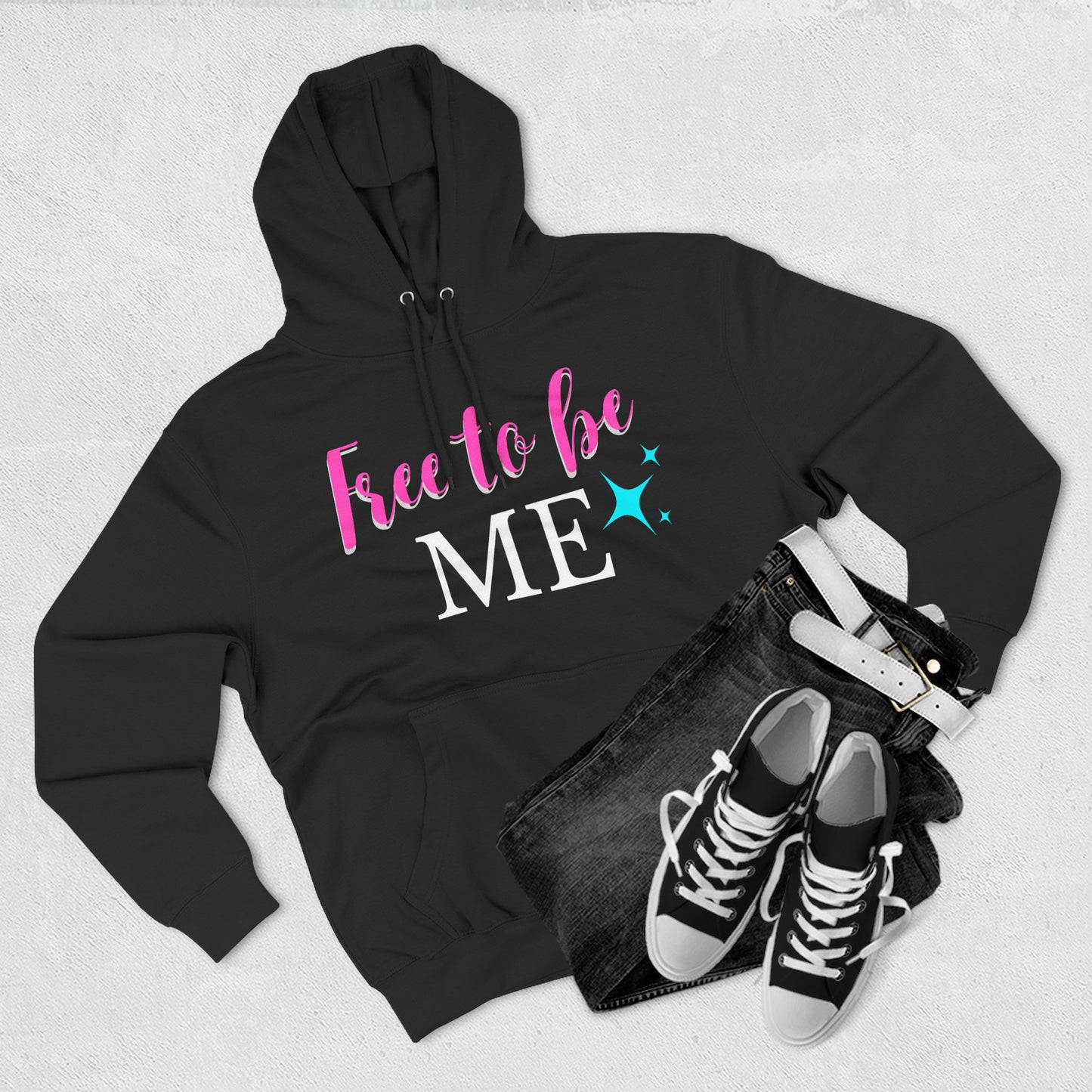 free to be me Three-Panel Fleece Hoodie