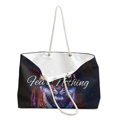 Fear Nothing Tiger Weekender Bag with Secret Hidden Message