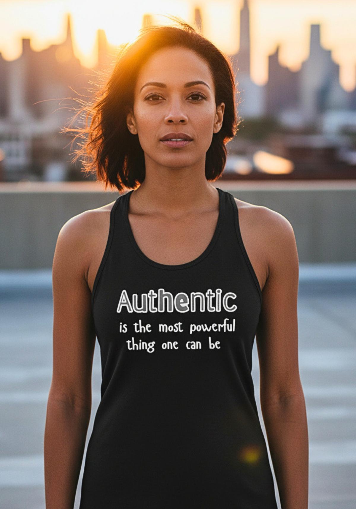 Authentic Is the Most Powerful Thing One Can Be Racerback Tank